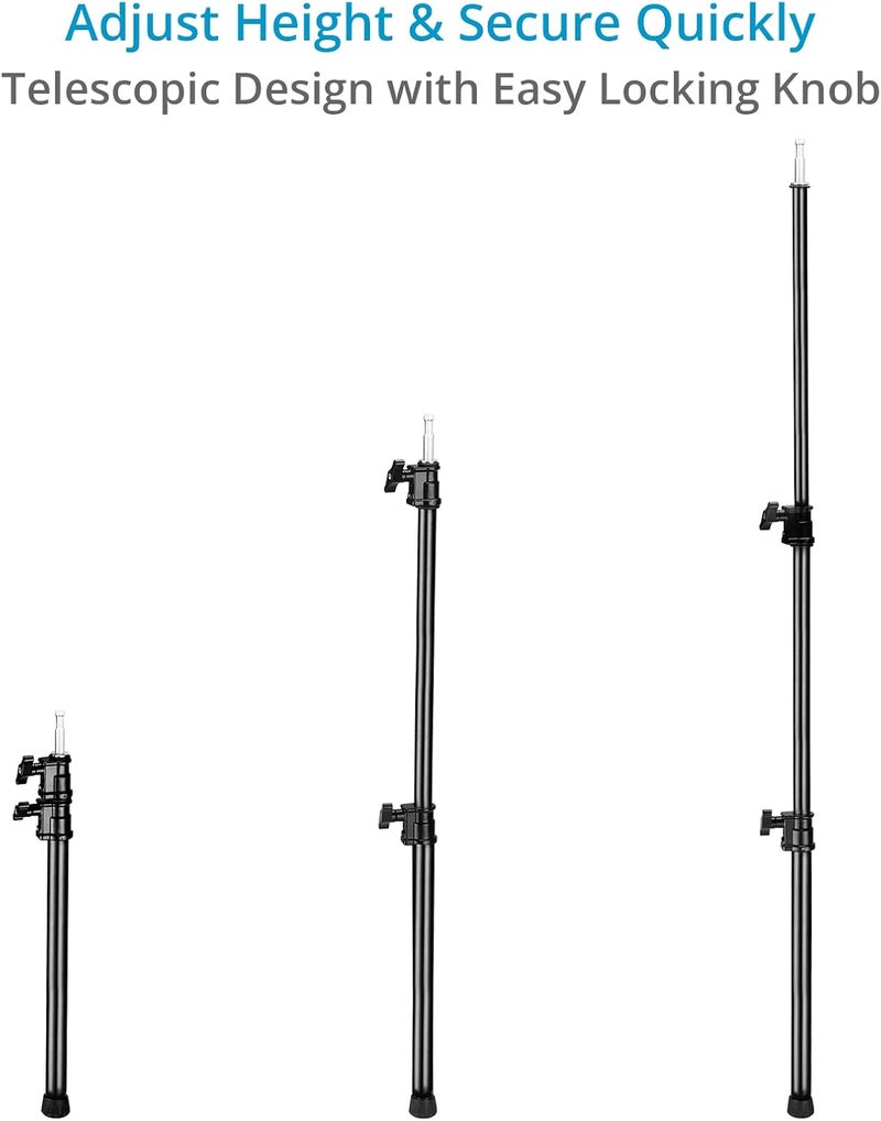 PROAIM 2-Stage Support Pole for Camera Sliders w 5/8” Baby Pin Receiver Ends. Prevents Slider Flex & Wobble, Telescopic w Easy Locking Knobs. Non-Slip Rubber Foot, up to 40kg/90lb Payload (P-SUPL-01) - Image 2